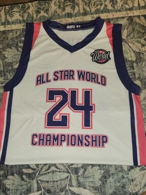 All Star World Championship White Basketball Jersey - 24